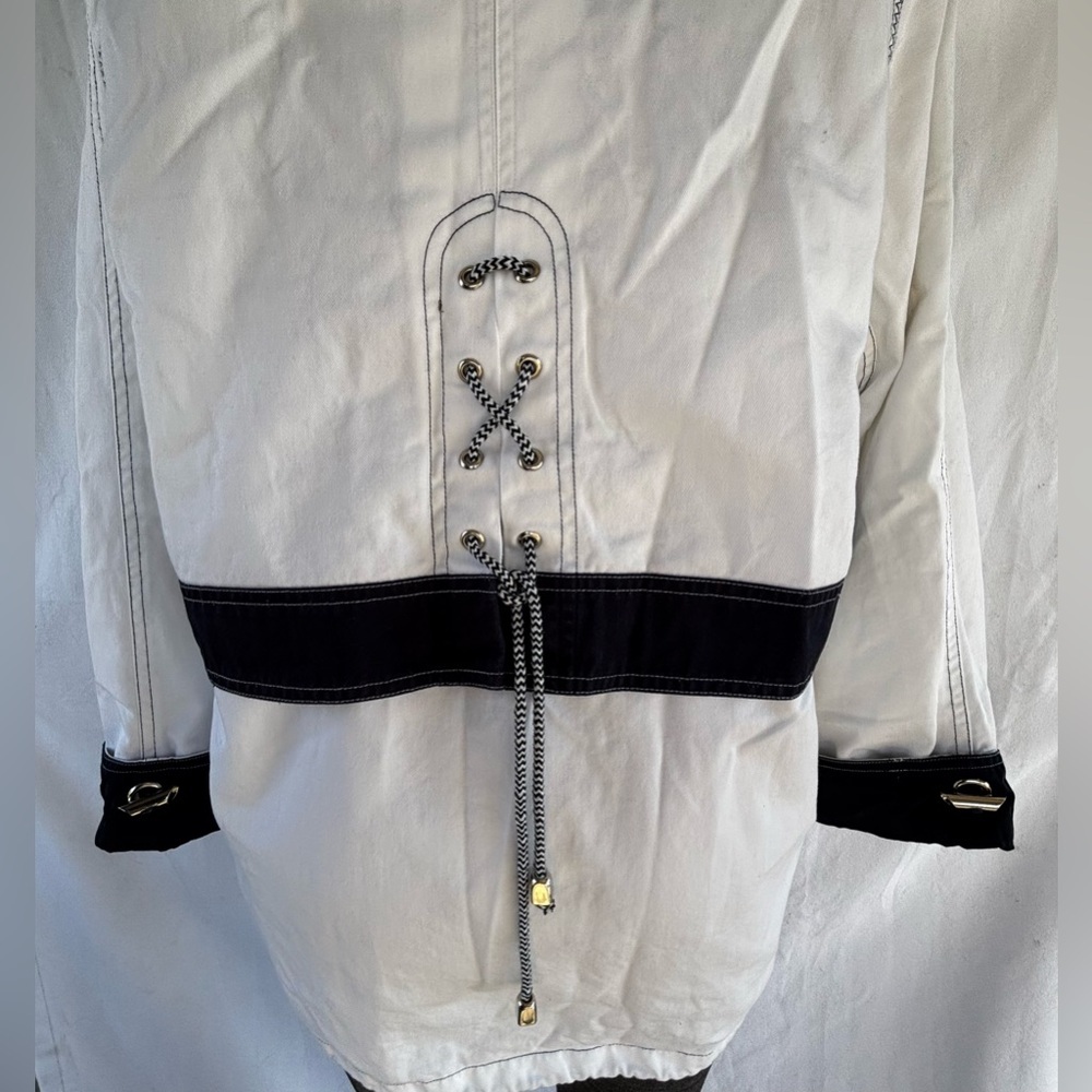 TARA VANESSA Hooded Beach Combing Rain Jacket L Paris Milan New York - Picture 14 of 14